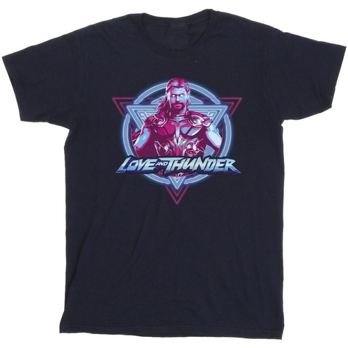 Abbigliamento Bambino T-shirt & Polo Marvel Thor Love And Thunder Neon Badge Blu