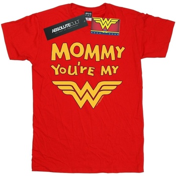Abbigliamento Bambino T-shirt maniche corte Dc Comics Wonder Woman Mummy You're My Hero Rosso