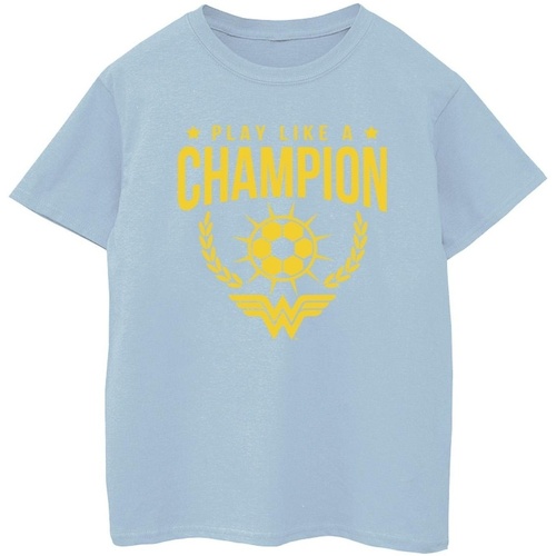 Abbigliamento Bambino T-shirt maniche corte Dc Comics Wonder Woman Play Like A Champion Blu