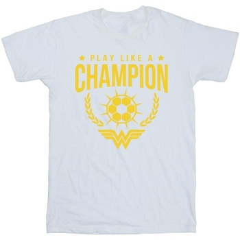 Abbigliamento Bambino T-shirt maniche corte Dc Comics Wonder Woman Play Like A Champion Bianco
