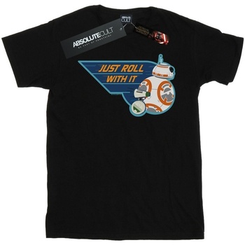 Abbigliamento Donna T-shirts a maniche lunghe Star Wars: The Rise Of Skywalker D-O & BB-8 Just Roll With It Nero