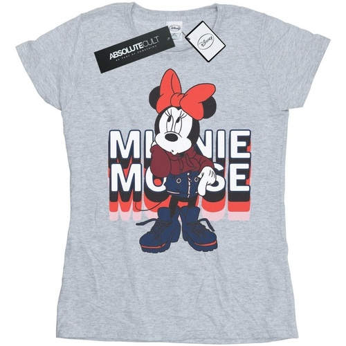 Abbigliamento Donna T-shirts a maniche lunghe Disney Minnie Mouse In Hoodie Grigio
