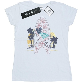 Abbigliamento Donna T-shirts a maniche lunghe Disney Mickey Mouse Surf Fever Bianco