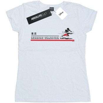 Abbigliamento Donna T-shirts a maniche lunghe Disney Mickey Mouse Running Champion Bianco