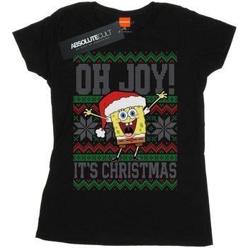 Abbigliamento Donna T-shirts a maniche lunghe Spongebob Squarepants Oh Joy! Christmas Fair Isle Nero
