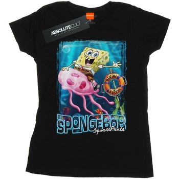 Abbigliamento Donna T-shirts a maniche lunghe Spongebob Squarepants Jellyfish Riding Nero