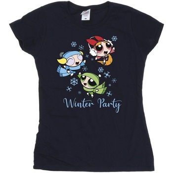 Abbigliamento Donna T-shirts a maniche lunghe The Powerpuff Girls Girls Winter Party Blu