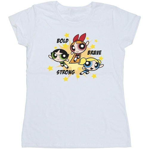 Abbigliamento Donna T-shirts a maniche lunghe The Powerpuff Girls Girls Bold Brave Strong Bianco
