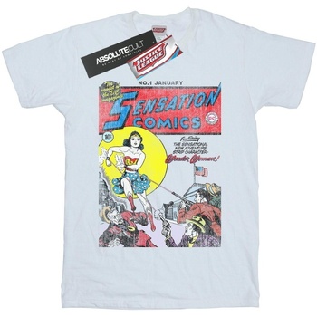 Abbigliamento Donna T-shirts a maniche lunghe Dc Comics Wonder Woman Sensation Comics Issue 1 Cover Bianco