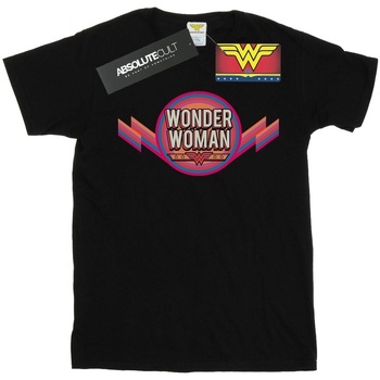 Abbigliamento Donna T-shirts a maniche lunghe Dc Comics Wonder Woman Rainbow Logo Nero