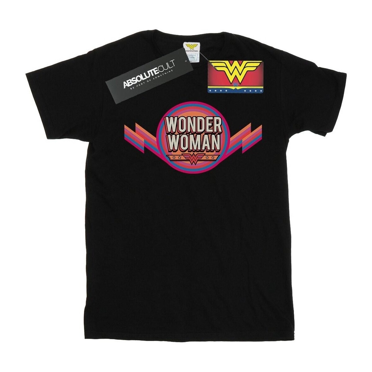 Abbigliamento Donna T-shirts a maniche lunghe Dc Comics Wonder Woman Rainbow Logo Nero