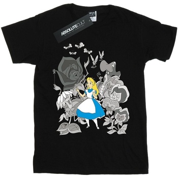 Abbigliamento Bambino T-shirt maniche corte Disney Alice In Wonderland Flowers Nero