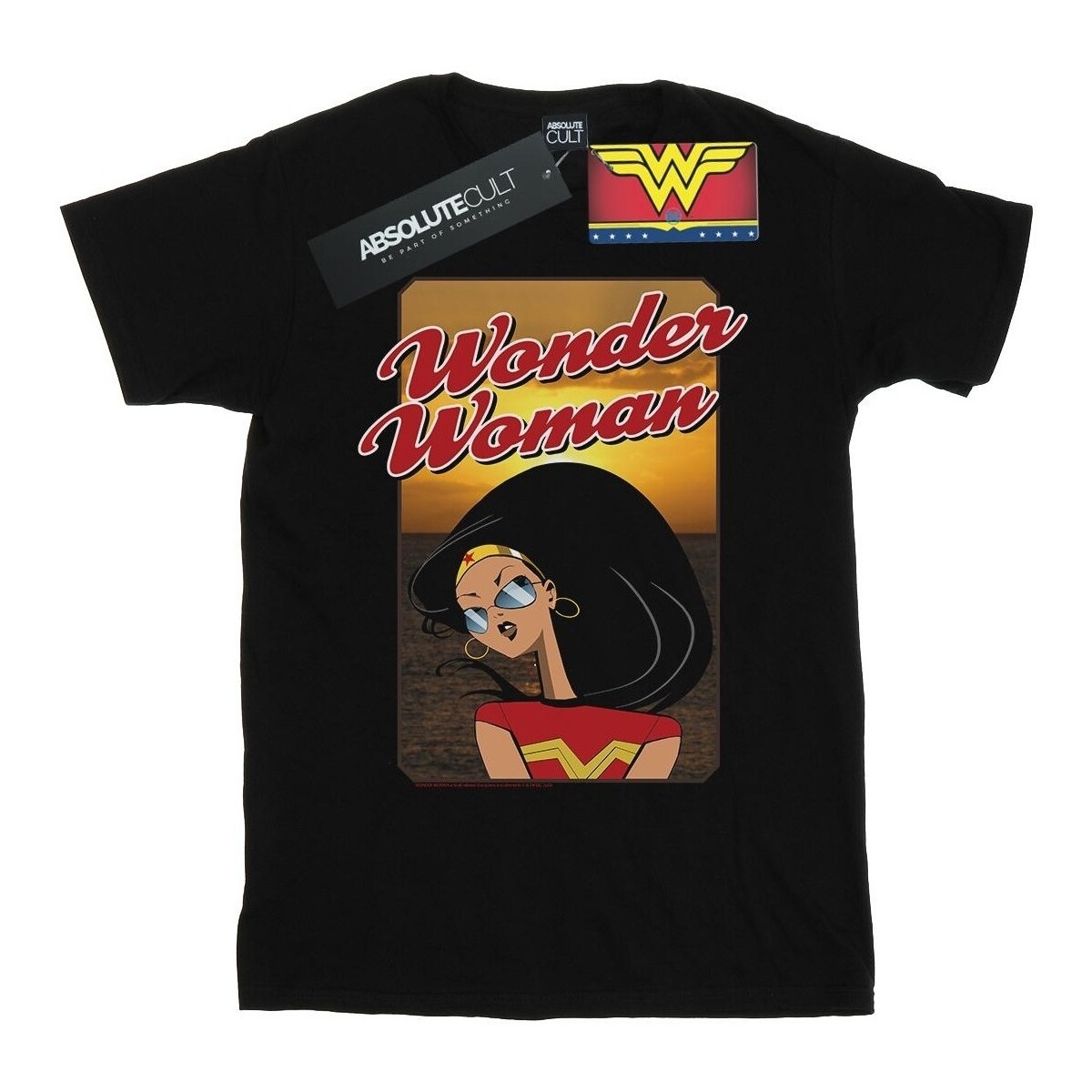 Abbigliamento Donna T-shirts a maniche lunghe Dc Comics Wonder Woman Sunset Nero