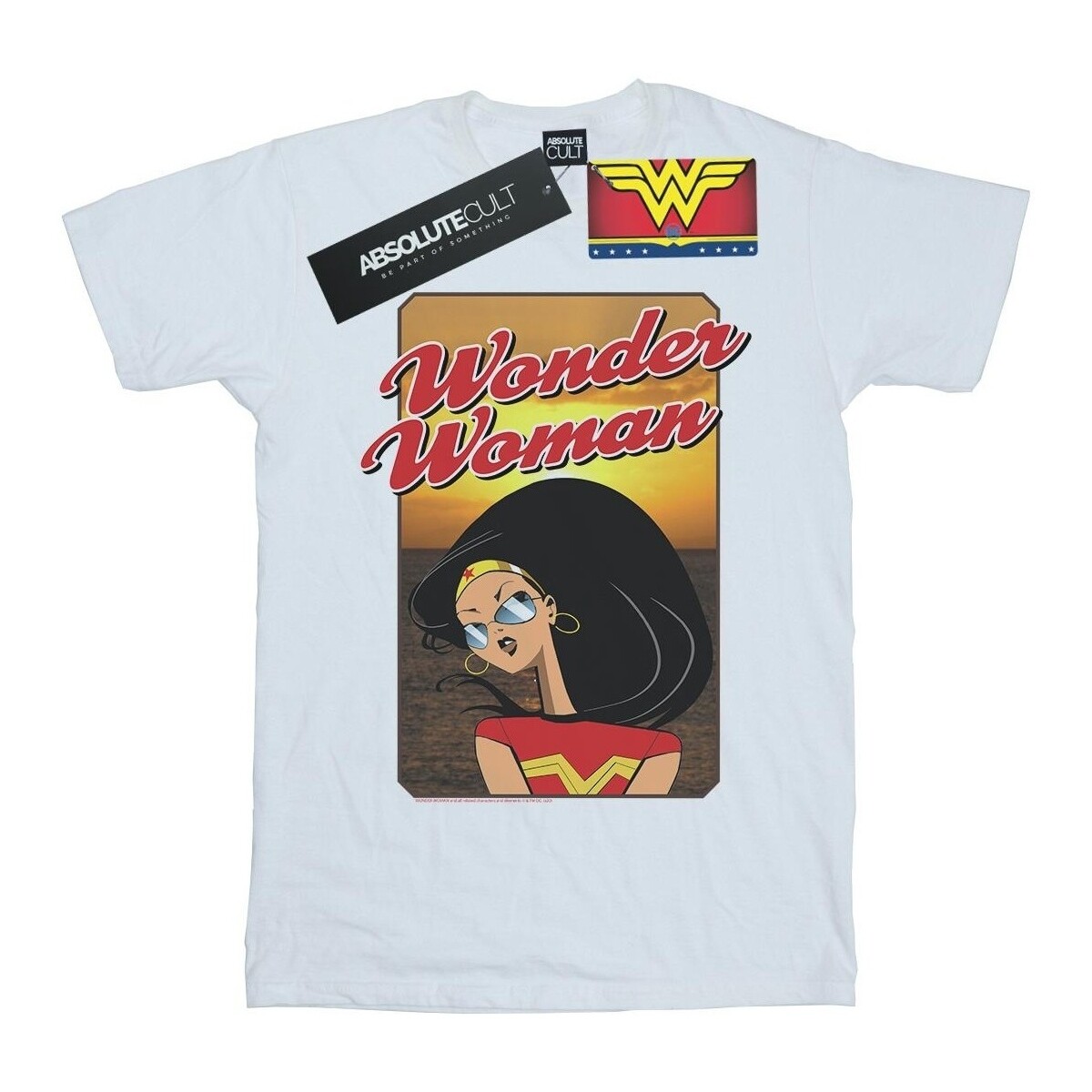 Abbigliamento Donna T-shirts a maniche lunghe Dc Comics Wonder Woman Sunset Bianco