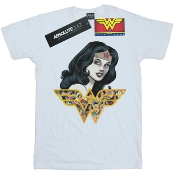 Abbigliamento Donna T-shirts a maniche lunghe Dc Comics Wonder Woman Retro Collage Bianco
