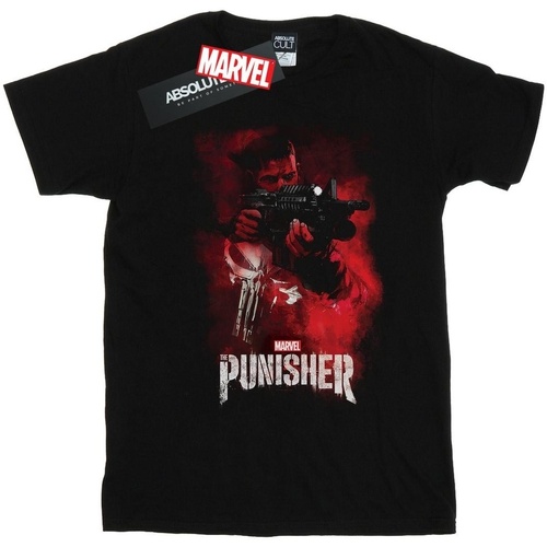 Abbigliamento Uomo T-shirts a maniche lunghe Marvel The Punisher TV Series Red Smoke Nero