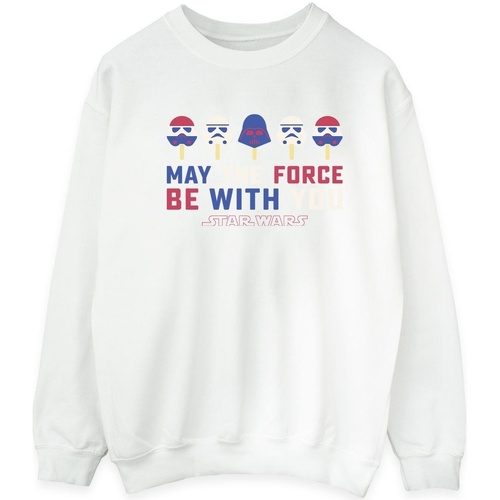 Abbigliamento Uomo Felpe Star Wars: A New Hope May The Force Ice Pops Bianco