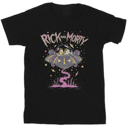 Abbigliamento Uomo T-shirts a maniche lunghe Rick And Morty Pink Spaceship Nero