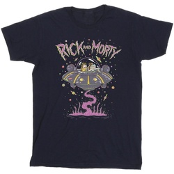 Abbigliamento Uomo T-shirts a maniche lunghe Rick And Morty Pink Spaceship Blu