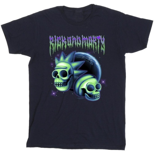 Abbigliamento Uomo T-shirts a maniche lunghe Rick And Morty Space Skull Blu