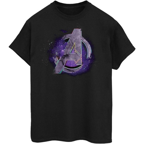 Abbigliamento Donna T-shirts a maniche lunghe Marvel Avengers Endgame Space Logo Nero