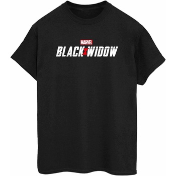 Abbigliamento Donna T-shirts a maniche lunghe Marvel Black Widow Movie Logo Nero