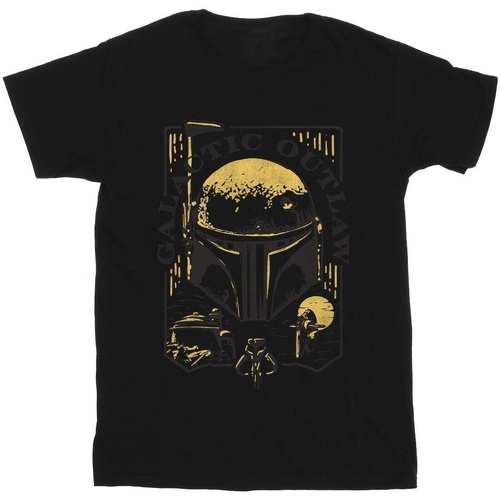 Abbigliamento Uomo T-shirts a maniche lunghe Star Wars: The Book Of Boba Fett Galactic Outlaw Distress Nero
