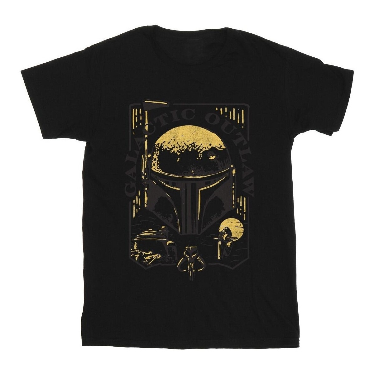 Abbigliamento Uomo T-shirts a maniche lunghe Star Wars: The Book Of Boba Fett Galactic Outlaw Distress Nero