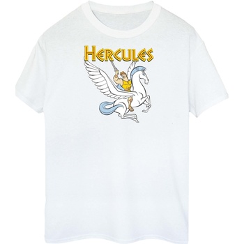 Abbigliamento Donna T-shirts a maniche lunghe Disney Hercules With Pegasus Bianco