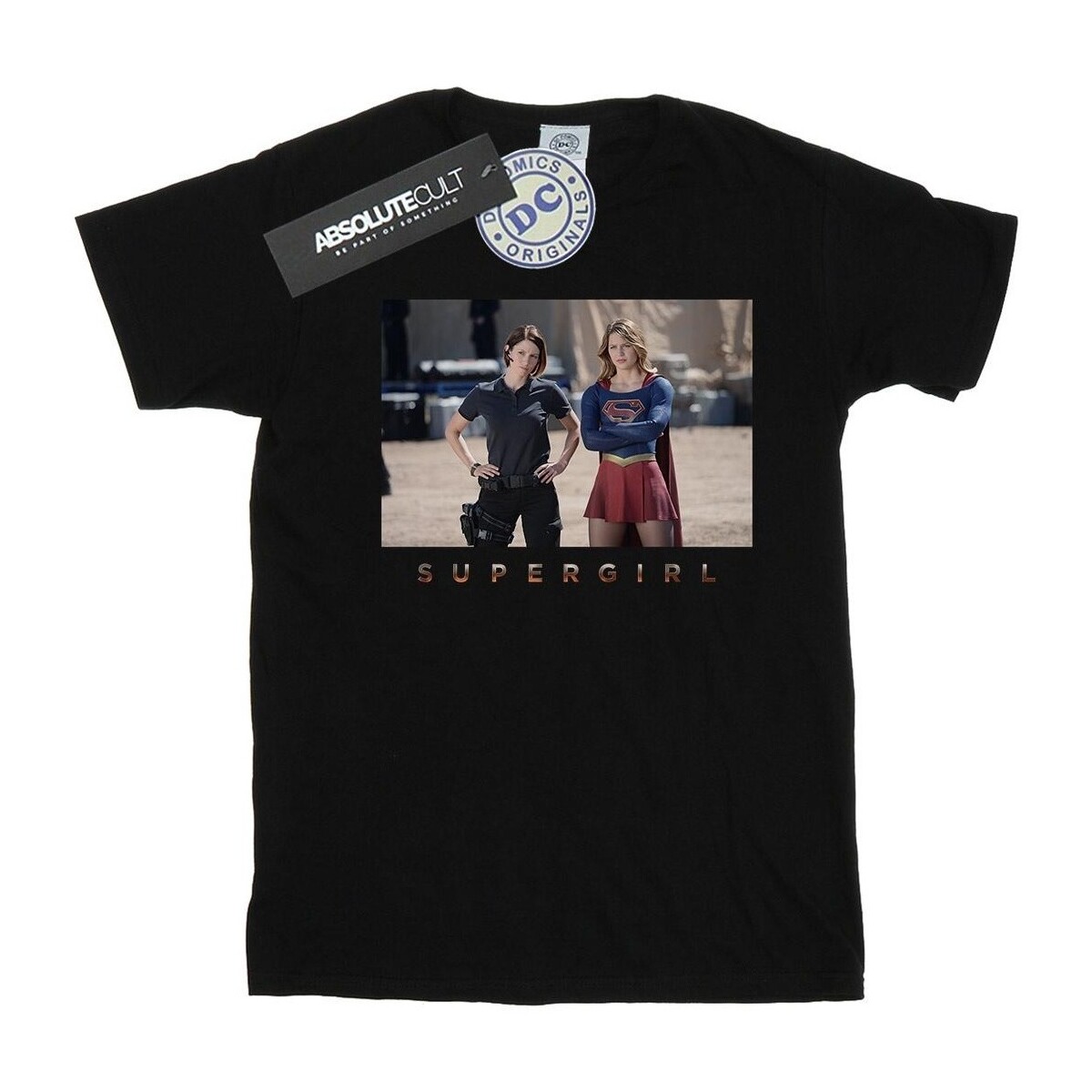 Abbigliamento Uomo T-shirts a maniche lunghe Dc Comics Supergirl TV Series Sisters Photograph Nero