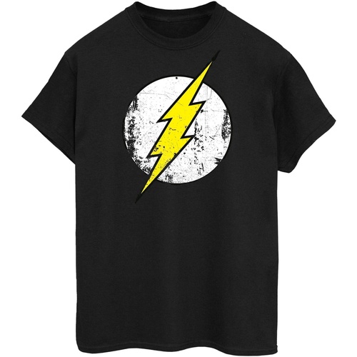 Abbigliamento Donna T-shirts a maniche lunghe Dc Comics The Flash Distressed Logo Nero