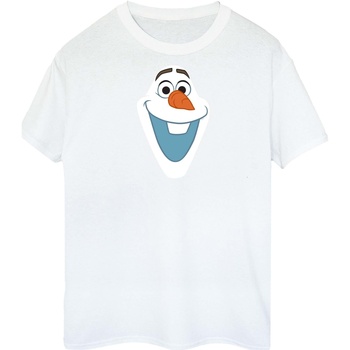 Abbigliamento Donna T-shirts a maniche lunghe Disney Frozen Olaf Face Bianco