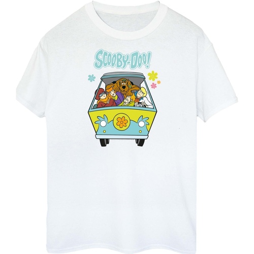 Abbigliamento Donna T-shirts a maniche lunghe Scooby Doo Mystery Machine Group Bianco