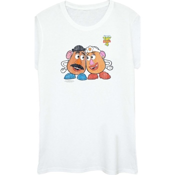 Abbigliamento Donna T-shirts a maniche lunghe Disney Toy Story 4 Mr And Mrs Potato Head Bianco