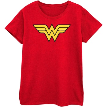 Abbigliamento Donna T-shirts a maniche lunghe Dc Comics Wonder Woman Logo Rosso