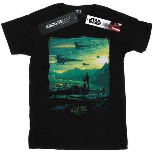 Abbigliamento Uomo T-shirts a maniche lunghe Star Wars: The Force Awakens Poe Art Poster Nero