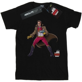 Abbigliamento Donna T-shirts a maniche lunghe The Big Bang Theory Leonard Superhero Nero