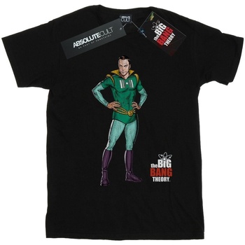 Abbigliamento Donna T-shirts a maniche lunghe The Big Bang Theory Sheldon Superhero Nero