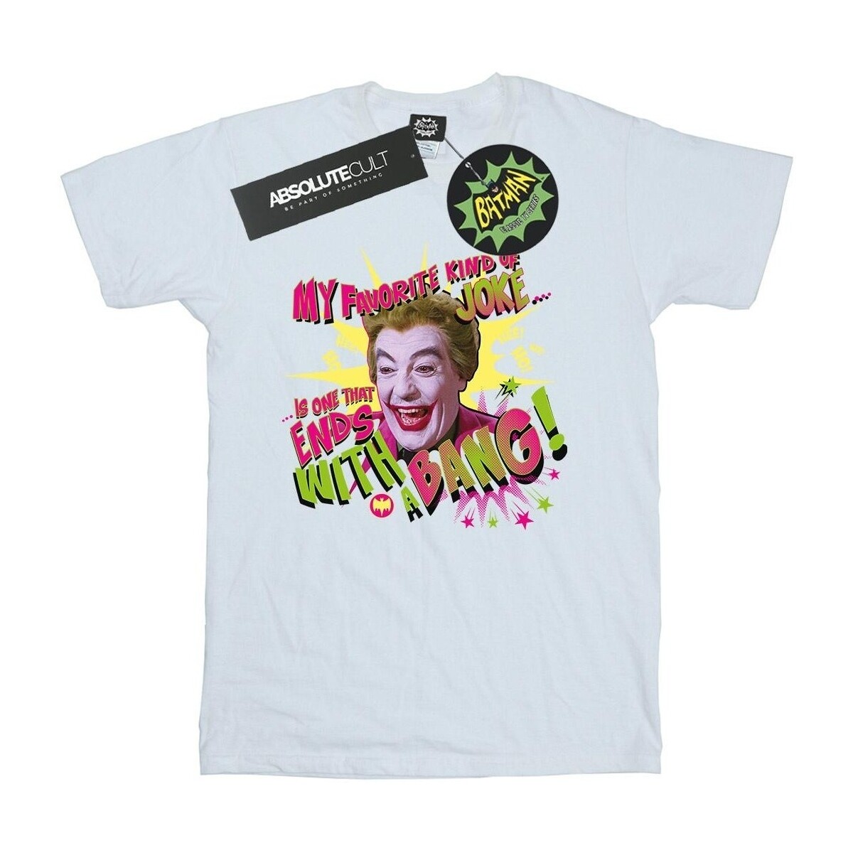 Abbigliamento Donna T-shirts a maniche lunghe Dc Comics Batman TV Series Joker Bang Bianco
