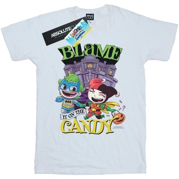 Abbigliamento Donna T-shirts a maniche lunghe Dc Comics Super Friends Blame It On The Candy Bianco