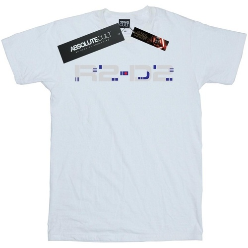 Abbigliamento Uomo T-shirts a maniche lunghe Disney The Rise Of Skywalker R2-D2 Text Logo Bianco