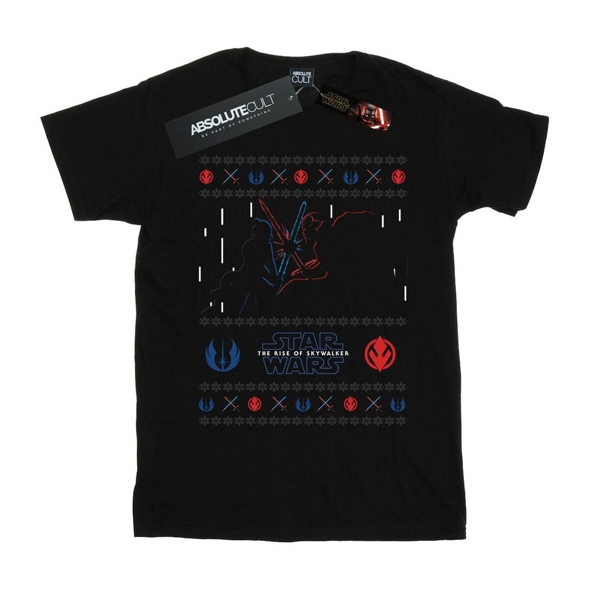 Abbigliamento Uomo T-shirts a maniche lunghe Disney The Rise Of Skywalker Christmas Combat Nero