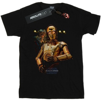 Abbigliamento Uomo T-shirts a maniche lunghe Disney The Rise Of Skywalker C-3PO And Babu Frik Nero
