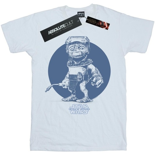 Abbigliamento Uomo T-shirts a maniche lunghe Disney The Rise Of Skywalker Babu Frik Mono Bianco