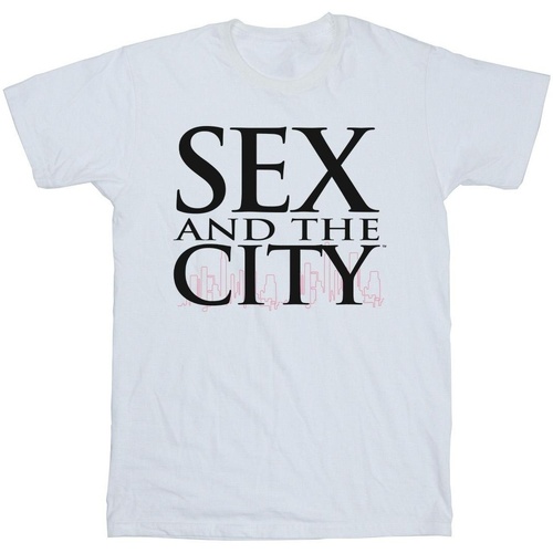 Abbigliamento Uomo T-shirts a maniche lunghe Sex And The City Logo Skyline Bianco