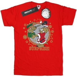 Abbigliamento Uomo T-shirts a maniche lunghe Dessins Animés Christmas Surprise Rosso