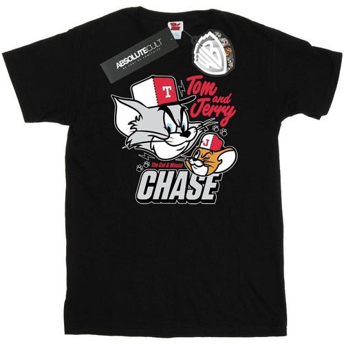 Abbigliamento Uomo T-shirts a maniche lunghe Dessins Animés Cat & Mouse Chase Nero