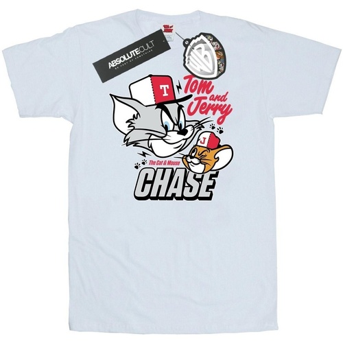 Abbigliamento Uomo T-shirts a maniche lunghe Dessins Animés Cat & Mouse Chase Bianco