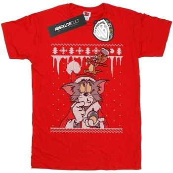 Abbigliamento Uomo T-shirts a maniche lunghe Dessins Animés Christmas Fair Isle Rosso