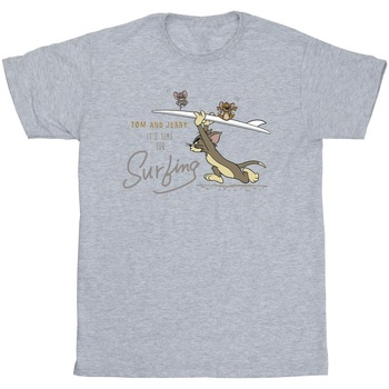 Abbigliamento Uomo T-shirts a maniche lunghe Dessins Animés It's Time For Surfing Grigio